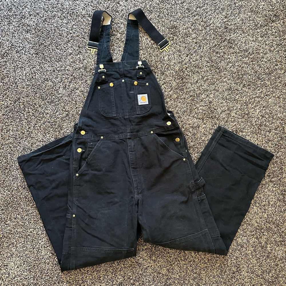 Carhartt Black Double Knee Overalls - Size 32x30